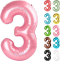 Pearlescent Pink Number 3 Balloon 40 Inch, 3 Balloon Number, 3rd Birthday Decorations, Pearlescent Pink Party Supplies for Boys Girls