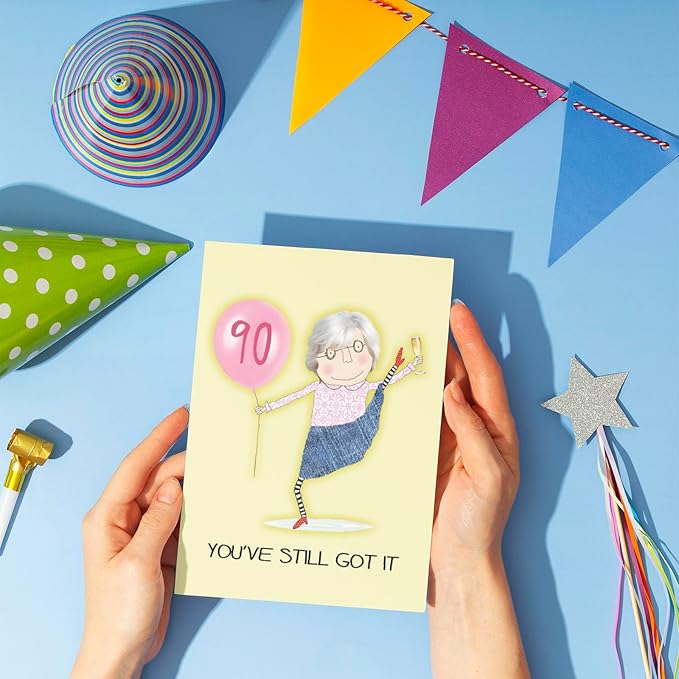 PIUST Funny 90th Birthday Card, Happy Ninetieth Birthday Greeting Card for Women, 90 Years Old Birthday Card for Her, 90 Still Got It (69)