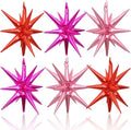6PCS Star Balloons, 22Inch Huge Hot Pink Red Pink Star Balloon Foil Spike Cone Balloons for Girls Women Birthday Bridal Shower Valentine's Day Party Decorations