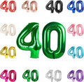 40 Balloon Number, Green Number 40th Birthday Balloons 40 Inch, 40 Years Old Green Birthday Decorations for Men Women, 40th Anniversary Decorations