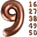 40 Inch Dark Brown Balloon Number 9,Chocolate Jumbo Mylar Foil Helium Balloon for 9 19th 29th 39th 90th 99th Digital Balloons for Birthday Party,Wedding Anniversary Party Decorations