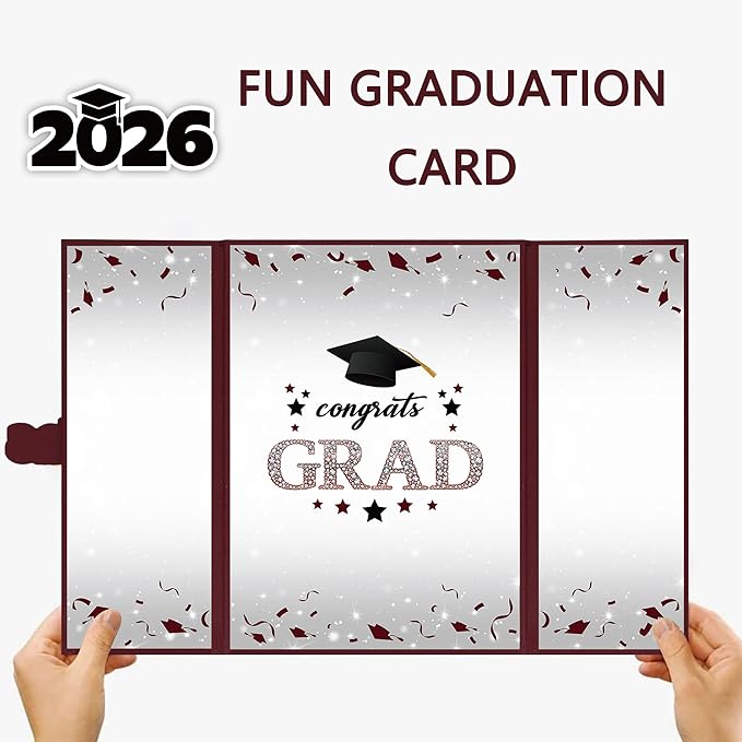 Vlipoeasn 2026 Graduation Guest Book Alternative, Maroon Class of 2026 Graduation Party Decorations, Graduation Signature Book for 2026 College High School, Unique Graduation Gifts for Friends