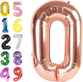 Rose Gold Number Balloons for Birthday Party Decoration, 40 Inch Foil Number 0 Ballon for 0, 10, 20, 100, 2026 Celebration, Birthday, Baby Shower, Anniversary Decor