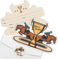 REWIDPARTY Horse Race Party Invitations with Envelopes & Stickers（Set of 15）Horse Racing Champion Shaped Fill-in Invitations Kentucky Derby Invite Cards Horse Race Party Supplies for Teens Adults