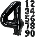 40 Inch Race Car Black Number Balloons Race Car Birthday Party Balloons Large Black Number 4 Balloons Boys 4th Birthday Party Race Car Theme Party Decorations Supplies（Digital 4）