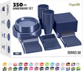 350 Pcs Navy Plastic Plates For Party, Navy Disposable Plates Set, 50 Of Each 9" Dinner Plate Set, 7" Dessert Plate, Cups, Napkins & Cutlery Plastic Dinnerware Set Exquisite