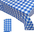 Yancorp 2 Pack Plastic Blue and White Checkered Tablecloths 54 x 108 Inch Picnic Table Covers Disposable Table Covers for Rectangle