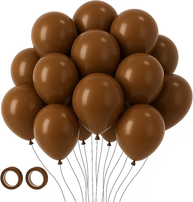 105pcs Coffee Balloons 12inch Party Latex Balloons for Boys Girls Birthday Baby Shower Gender Reveal Wedding Sunflower Party Decorations