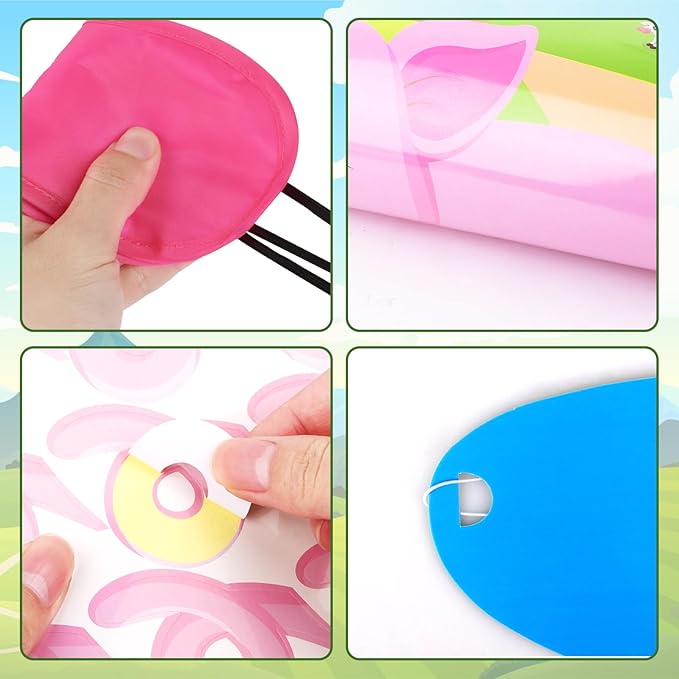 Hooqict Pin The Tail on The Pig Party Game Farm Birthday Party Games for Kids Farm Animal Party Decorations Pig Party Supplies, Large Pin The Tail Game Poster with 36 Tail Stickers
