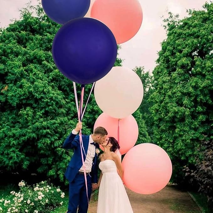 15pcs 24 Inch Balloons Large Assorted Balloons Thick Latex Heavy Duty Balloon Round Big Giant Globos Grandes Huge XXL Jumbo stuffing Colorful Ballons Wedding Birthday Rainbow Party Decorations