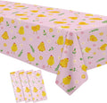 Chicken Party Decorations Tablecloth for Kid's Birthday Baby Shower, 3pcs Disposable Farm Animal Barnyard Pink Little Chick Birthday Party Supplies Tablecover, 86in x 55in