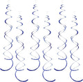 30 Pieces Blue Foil Ceiling Hanging Party Swirl Decorations Plastic Streamers Photo Backdrop for Birthday Graduation Wedding Baby Shower Wedding Bachelorette Galaxy Theme Party Decorations