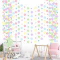 Outus 10 Pieces Colorful Dots Paper Garland Easter Decor Round Glitter Hanging Confetti Streamers Backdrop for Spring Birthday Classroom Halloween Trunk or Treat Car Decoration (Pastel)