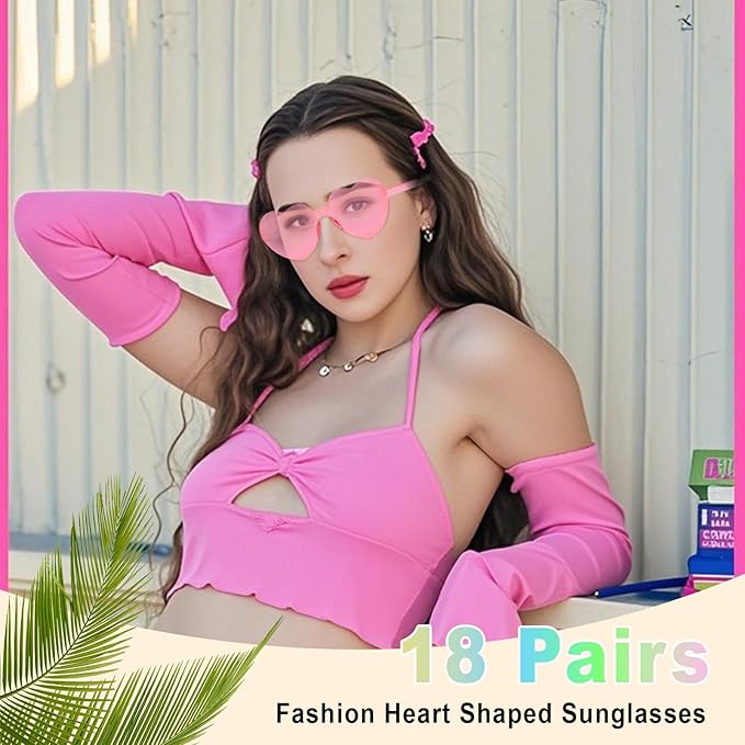 Heart Sunglasses 12/18/24 Pcs Heart Shaped Glasses for Women Cute Funny Party Glasses Party Favors Accessories