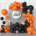 Orange And Black Balloons Arch Kit,130 Pcs Rose Gold Confetti Balloons Garland for Easter Birthday Halloween Birthday Party Decoration