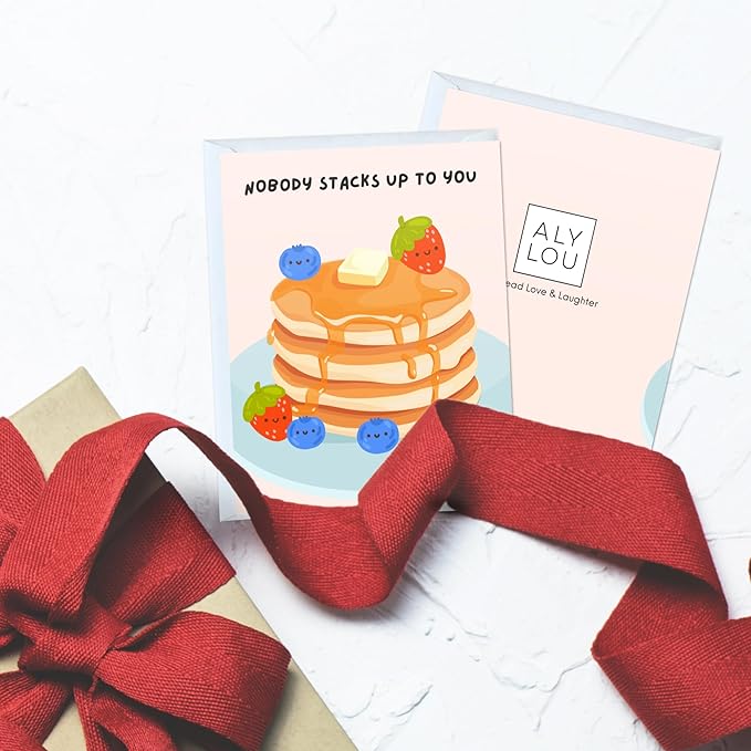 Mothers Day Card Anniversary Birthday for Mom Dad Wife Husband Girlfriend Boyfriend Stepmom Aunt Parents – Cute Funny Punny Greeting Card for Fathers Day – Blank Inside (Nobody stacks up to you)