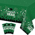 3 Pack Plastic Graduation Tablecloth, Graduation Decorations 2026 Disposable Rectangle Green Black Table Cover, 2026 Gongrats Grad Table Cloths for Graduation Party Decorations, 54x108Inch