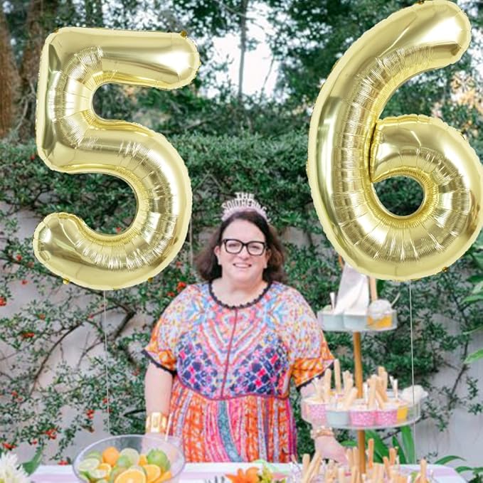 TONIFUL 40 Inch Light Gold Large Numbers Balloon 0-9 Birthday Party Decorations,Foil Mylar Big Number 6 Balloon Digital 6 for Birthday Party,Wedding, Bridal Shower,Engagement,Graduations,Anniversary