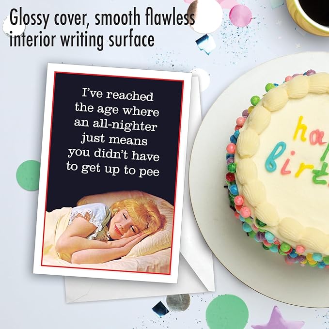 NobleWorks, Funny Birthday Greeting Card with 5 x 7 Inch Envelope (1 Card) Bday All-Nighter C10805BDG