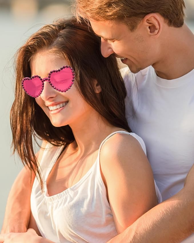 20 Pairs Heart Shaped Sunglasses for Women Colorful Glasses Fun Trendy Transparent Heart Sunglasses Party Favor