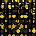 Syhood 10 Pcs Party Decorations Paper Dot Circle Garlands Glitter Streamers Hanging Banner Decor for New Year Baby Shower Wedding Birthday Backdrop Supplies (Black and Gold)
