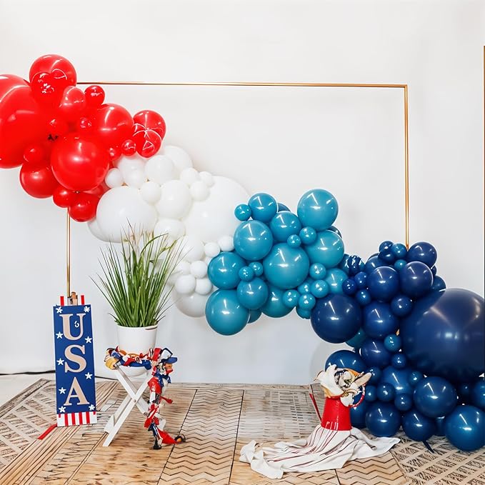 Red White and Blue Balloons, Baseball Balloon Red Royal Dusty Blue White Latex Party Helium Balloons for Birthday Baby Shower Graduation Wedding 4th of July Independence Day Patriotic Party Decoration