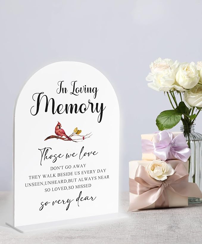 In Loving Memory Sign, White Arch Acrylic Wedding Sign, Memory Table for Ceremony and Reception Decor, Reception and Event Party, Bridal Shower Decor, Centerpiece Table Decorations Party-25