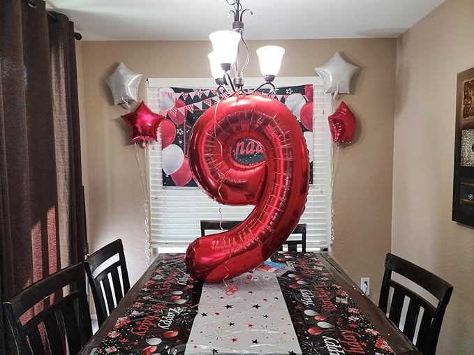 40 Inch Large Numbers Balloon, 4 Red Ballon for 4th 14 40 44 Birthday Party, Balloon 4 Number for Graduations Wedding Supplies