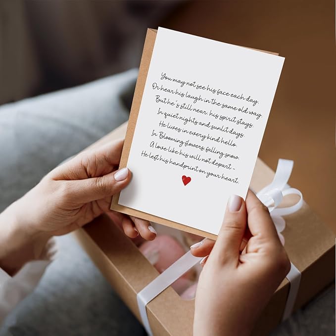 Poem Sympathy Card for Her Him, Condolence Card for Loss of Loved One, Bereavement Cards, Sorry for You Loss Cards Gift