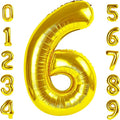 Number 6 Balloon 40 Inch, 6 7 Six Seven Birthday Decorations, 6th Birthday Balloon for Men Women, Gold 16 60 61 65 Numbers Balloons Party Wedding Events Decorations