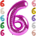 Number 6 Balloon 40 Inch, 6th Birthday Balloon for Boy Girl, Rose Purple 16 60 61 65 Numbers Balloons Birthday Party Wedding Events Decorations
