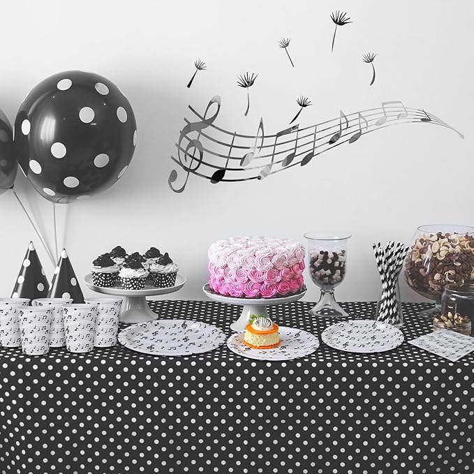Yungyan 252 Pcs Musical Note Plates and Napkins Set Music Themed Party Decorations Disposable Music Notes Paper Napkins Plates Cups Knives Spoons Forks Concert Musical Dinnerware Serves 36 Guests