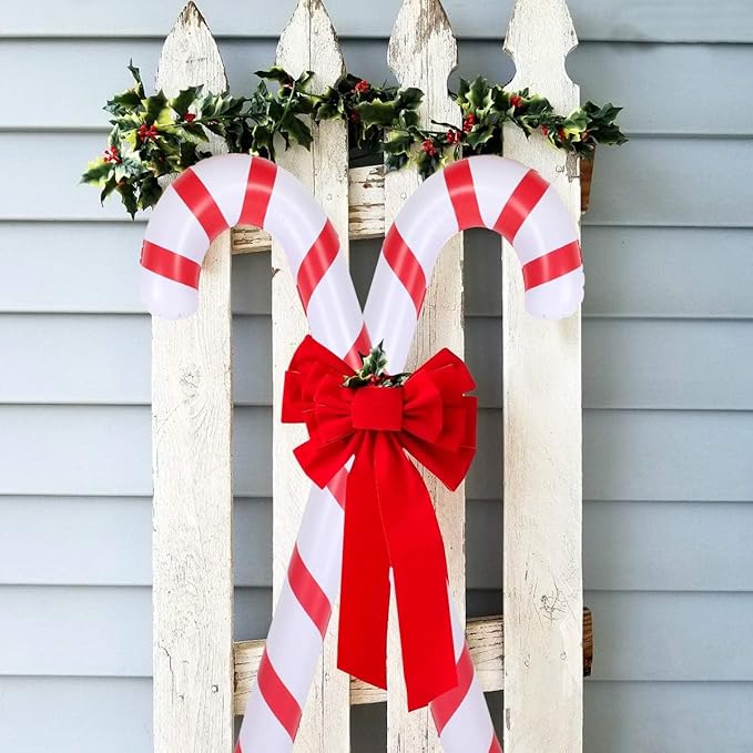 3pcs 35 Inch Inflatable Christmas Candy Cane for Christmas Decorations, Outdoor Holiday Decorations by QIFU