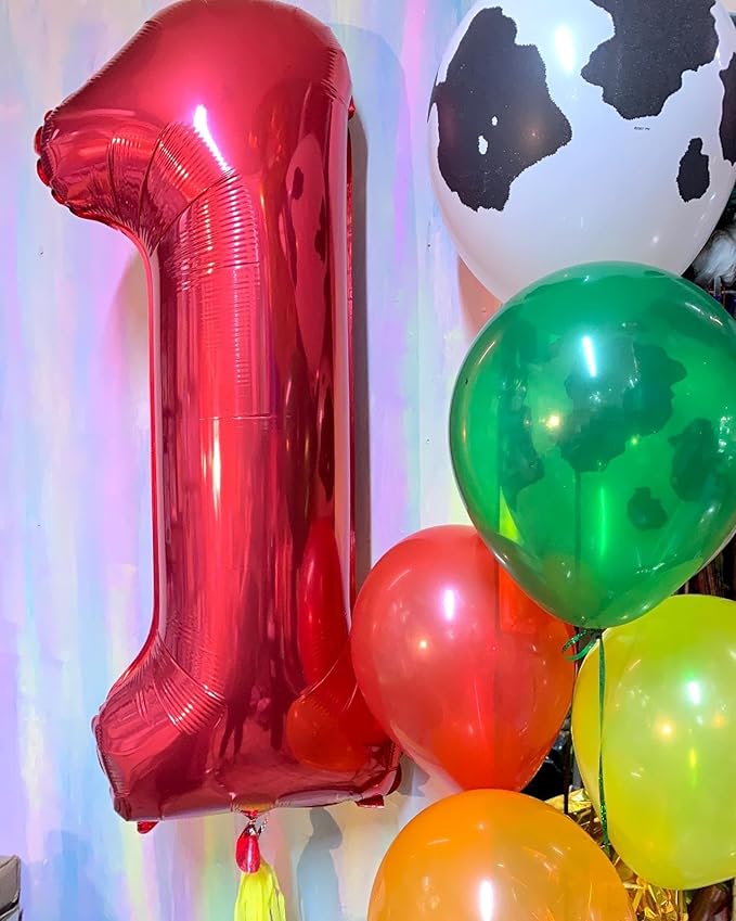 40 Inch Red Number 8 Balloon, Giant 8 Number Balloons for 8th Birthday Decorations, Party Supplies for Baby Boy Girl, Red Party Decor