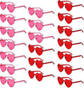 YQVIE 20 Pack Heart Shaped Sunglasses One Piece Candy Color Rimless Glasses for Women Bachelorette Party Supplies