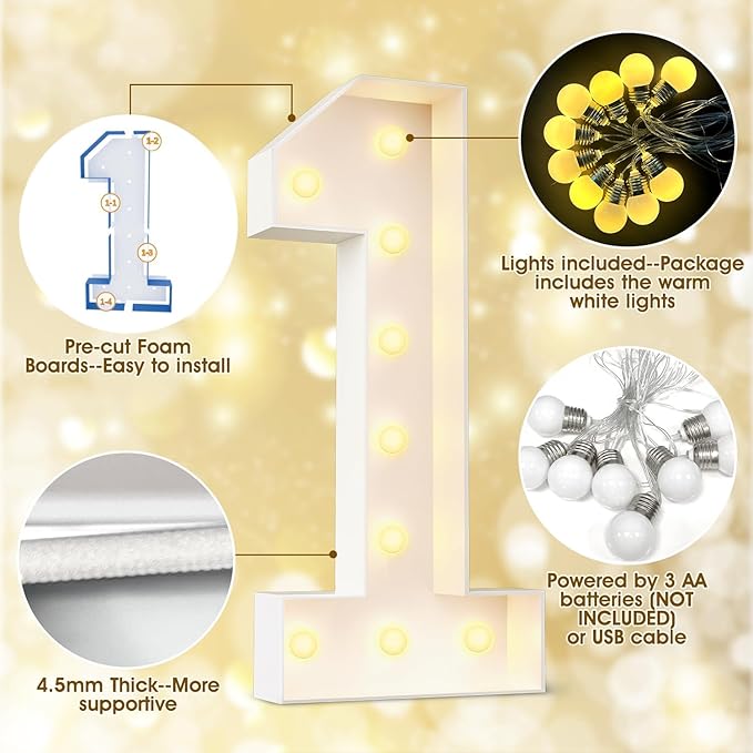 Ledido 4FT Marquee Light Up Numbers 10, Marquee Numbers 4 Feet Tall for Birthday, Anniversary,Graduation Party Decorations,Big 10th Birthday Number for Party Decor,Warm White Large Lighted Number 10
