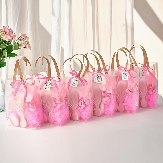 74Pcs Baby Shower Prizes for Game Winners Baby Shower Favors Gifts including Headband Hair Brush Jewelry Box with Gift Bag for Baby Shower Game Prizes Wedding Bridal Shower Favors (Pink)