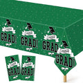 QZYL 2 PCS Graduation Tablecloth, 108" X 54" Green Graduation Table Decorations 2026, Rectangle Table Cloths for Class 2026 Congrats Grad, Disposable Plastic Tablecover for Grad Decor Party Supplies