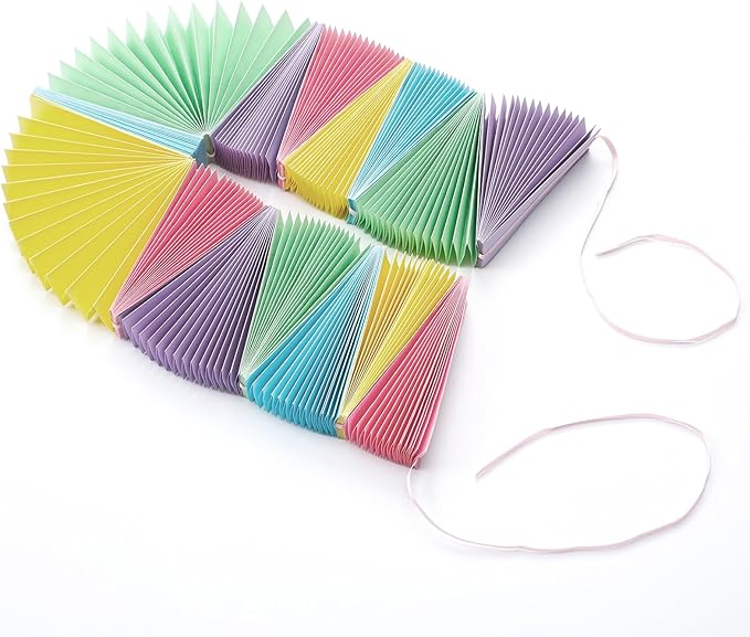 3 Pack Wedding Paper Fans Garland 15.6ft Colorful Background Ceiling Hanging Decorations Paper Garland Decorations Set for Birthday Party Supplies 3D Bachelorette Party Decorations (Pastel)
