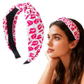 Valentines Headband Non Slip Cute Knotted Headbands Fashion Women Head Band With Pink Lips Designs Romantic Valentines Headbands For Women Holiday Party Head wear Accessories Gift 1pcs