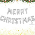 Silver Merry Christmas Letter Balloons Banner, Merry Christmas Foil Xmas Balloon for Xmas Party Decorations (Silver)