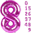 40 Inch Number 8 Balloon, Rose Purple 8 18 28 80 Birthday Balloons for Men Boys, 8th Birthday Decorations Party Supplies, Wedding, Graduations