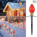 Brightown 2 Pack Strawberry C9 Christmas Pathway Lights Outdoor - Total 34.8 Feet 20 LED C9 Walkway Lights, Christmas Light Outdoor, Christma Outside Decorations for Lawn Holiday, Red & Warm White