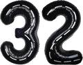 Race Car 40Inch Black 32 Balloon Number Large Helium Race Track 0-9 Giant Digital 32nd Foil Mylar Big Party Number Balloons for Boy Birthday Car Theme Party Anniversary Graduation Decorations