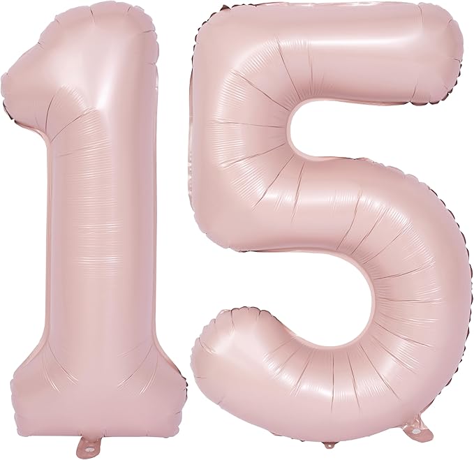 40 In Matte Pink Number Balloons Helium Foil Mylar Balloon Birthday Party banquet Decoration Digital 15