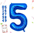 Smlpuame 40 Inch Navy Blue 5 Balloon for 5th Birthday Party, Blue Five Number Balloon 15 25 35 45 55 65 Birthday Decorations for Boys Girls Men Women, Helium Giant Foil Number 5 Balloon