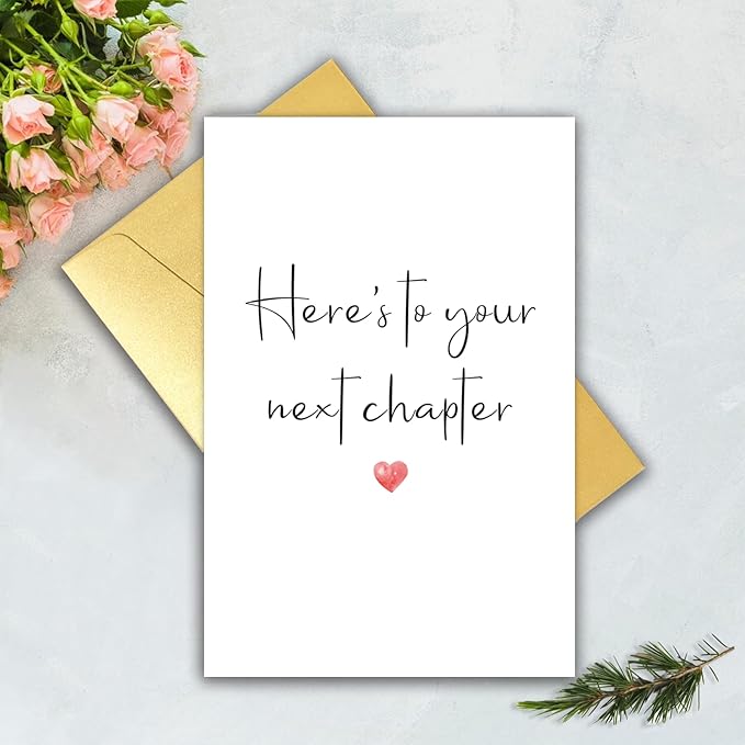Funny New Chapter Good Luck Card for Him Her, New Job, Goodbye, Farewell, Leaving Work Card for Coworker Colleague Friend, Funny Retirement Gift for Boss Coworker