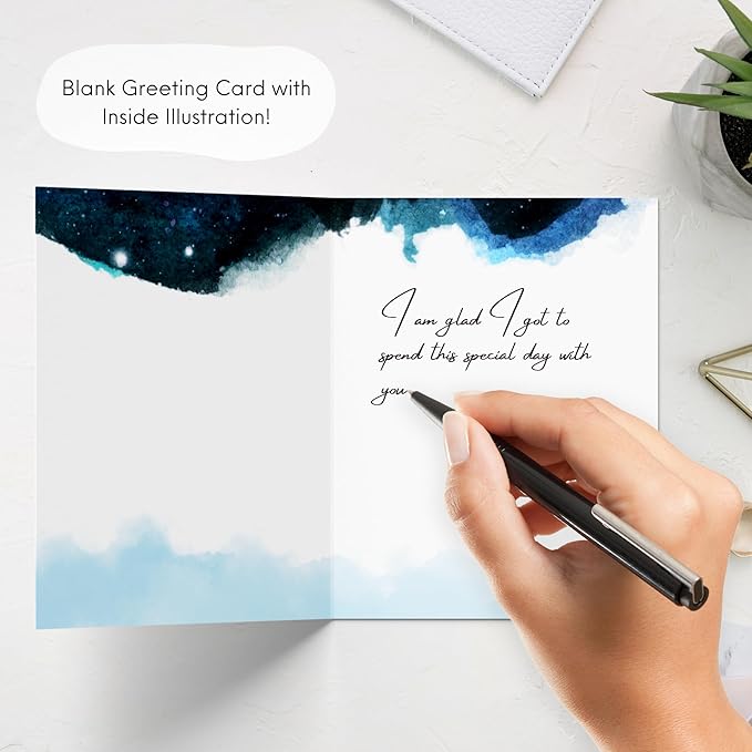 ALY LOU Cute Anniversary Birthday Card for Boyfriend, Wife, Girlfriend, Husband, Him Her - Heartfelt Love Greeting Card, Blank Inside (Might Be Apart, But Forever in My Heart)