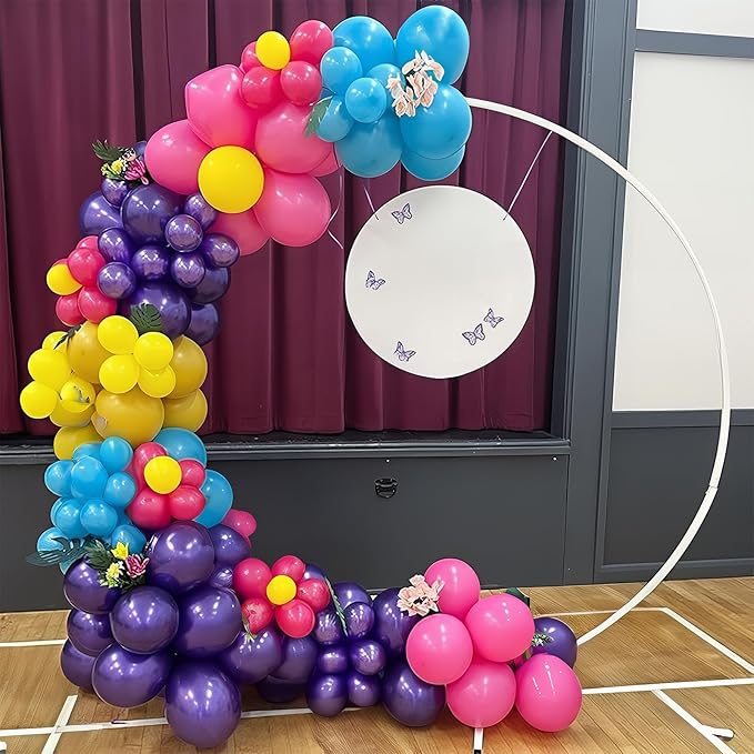 Pink Blue Purple Balloons Garland Arch Kit 132 Pcs Hot Pink Metallic Purple Teal Yellow Latex Helium Balloon Garland for Kids Magic Theme Baby Shower Mermaid Birthday Princess Party Decoration