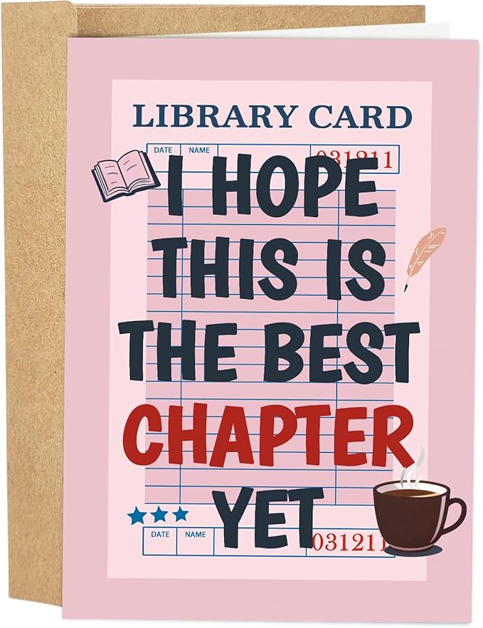 Funny New Chapter Card for Him Her, Hilarious Good Luck Card, Inspirational Congratulations Cards Gift for New Beginning, I Hope This Is The Best Chapter Yet